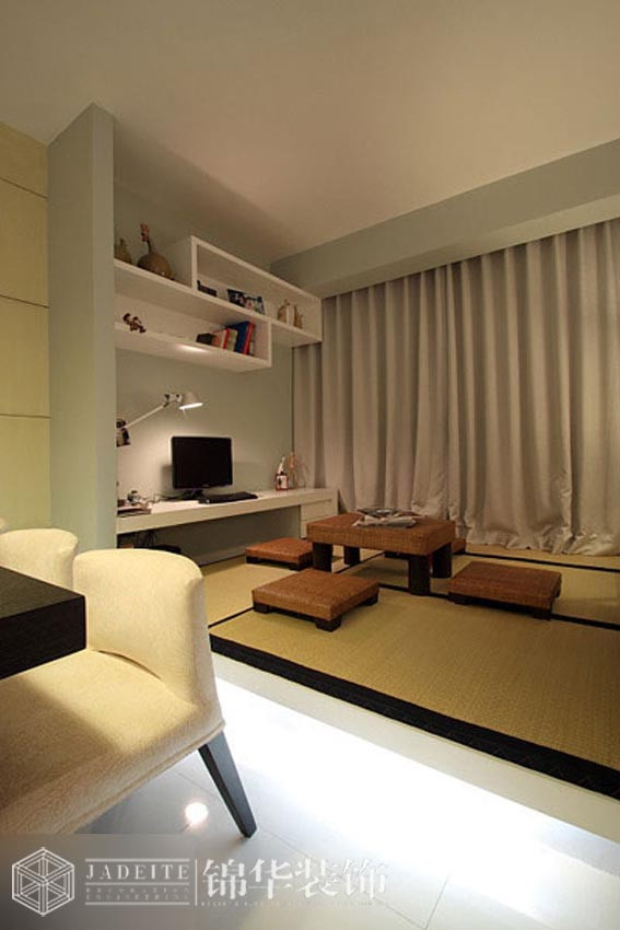 太湖国际106平现代简约风格效果图 装修-三室两厅-现代简约