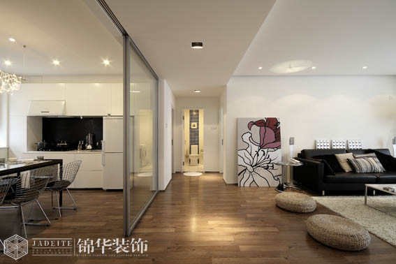 太湖国际125平现代简约风格效果图 装修-三室两厅-现代简约