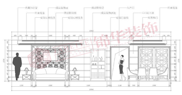 金色地中海装修-三室两厅-新古典