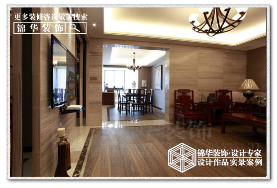 中南七星花园两套打通作品装修-大户型-新中式