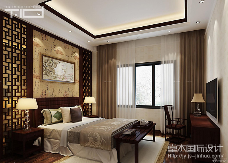 黄山湖公寓190平新中式效果图装修-大户型-新中式