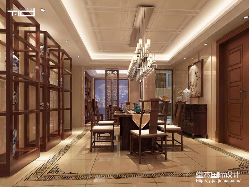 兴澄锦苑175平新中式风格效果图装修-三室两厅-新中式
