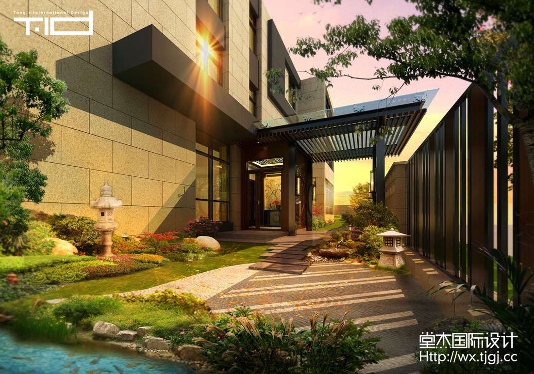 爱家名邸450平现代中式风格效果图装修-别墅-新中式