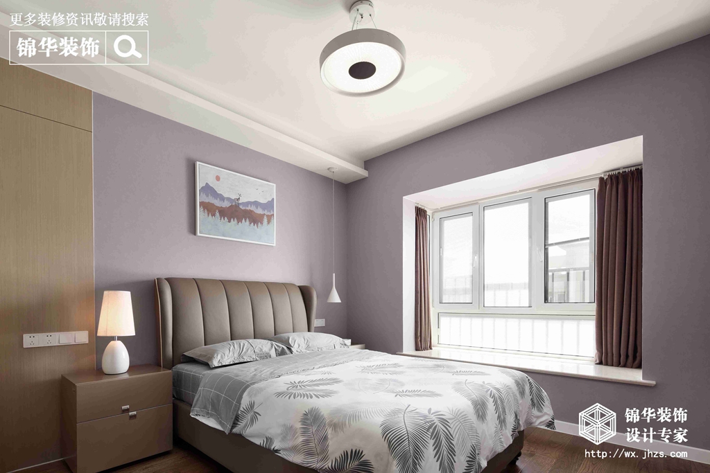 现代简约-三室两厅-115平-卧室-装修效果实景图
