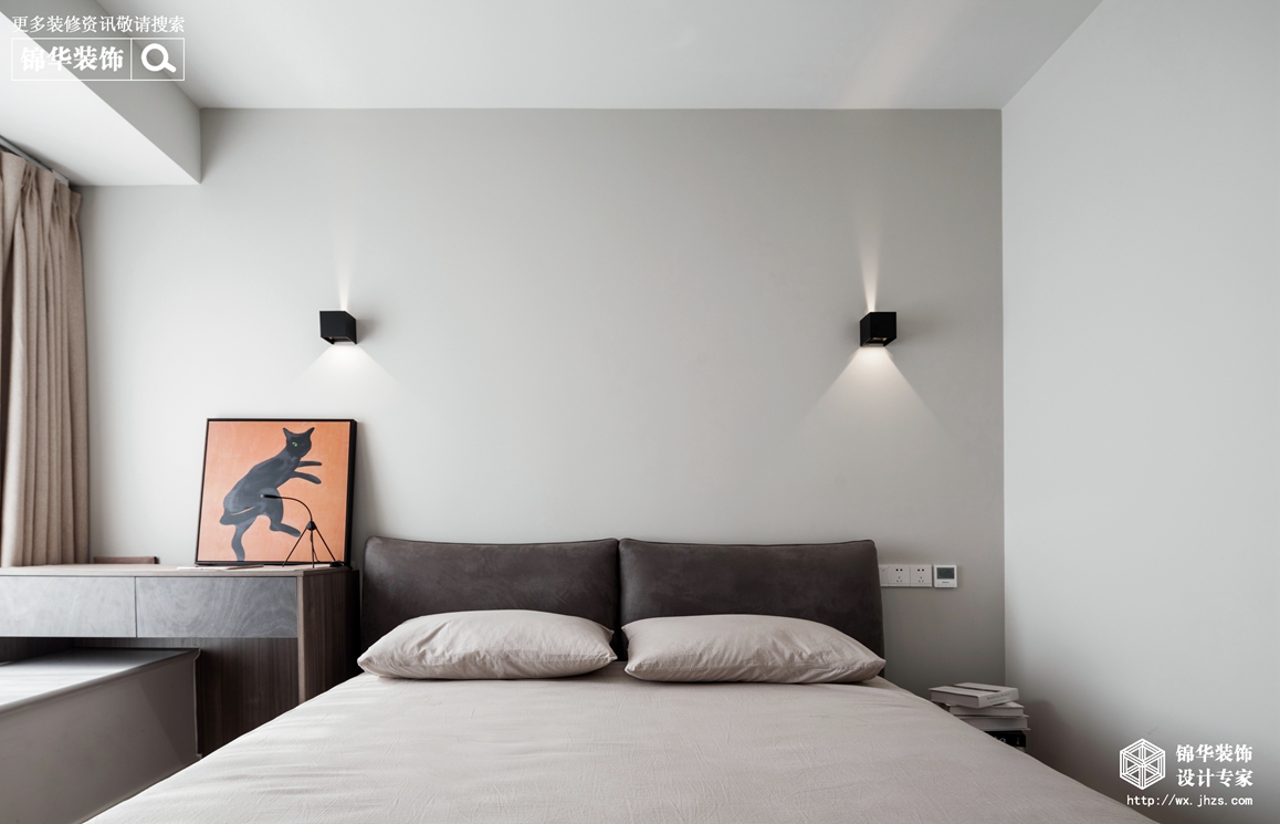 现代风格-三室两厅两卫-98平-卧室-装修效果实景图