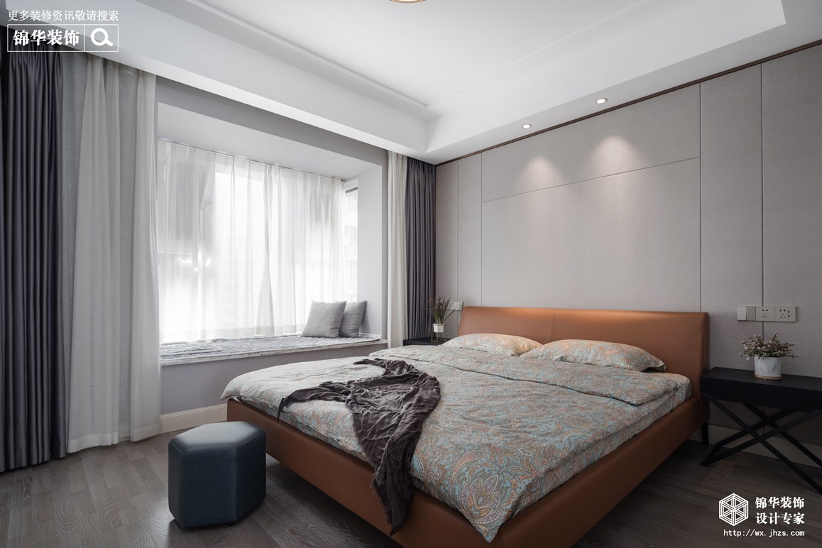 现代轻奢-三室两厅-130平-卧室-装修效果实景图
