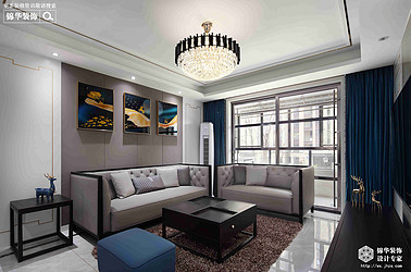 美式风格-中隆广场-三室两厅-108平-装修实景效果图