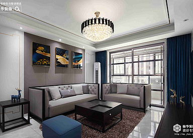 美式风格-中隆广场-三室两厅-108平-装修实景效果图