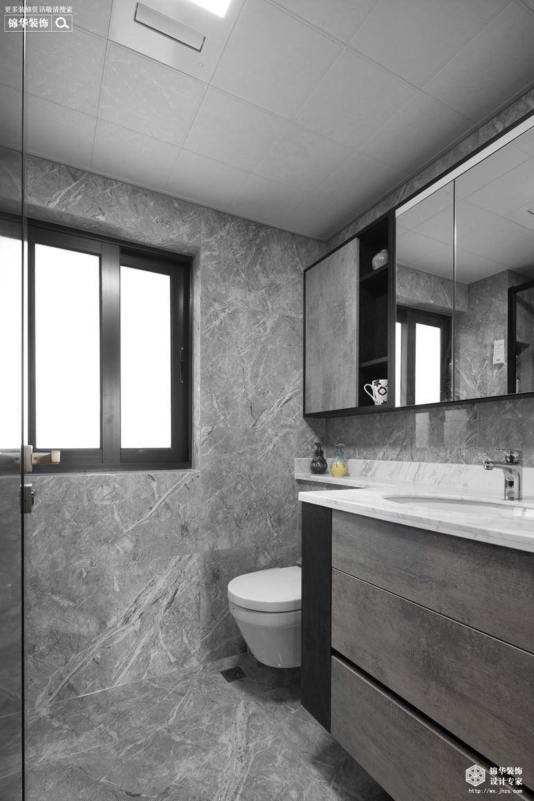新中式风格-两室两厅-89平-卫生间-装修实景效果图   