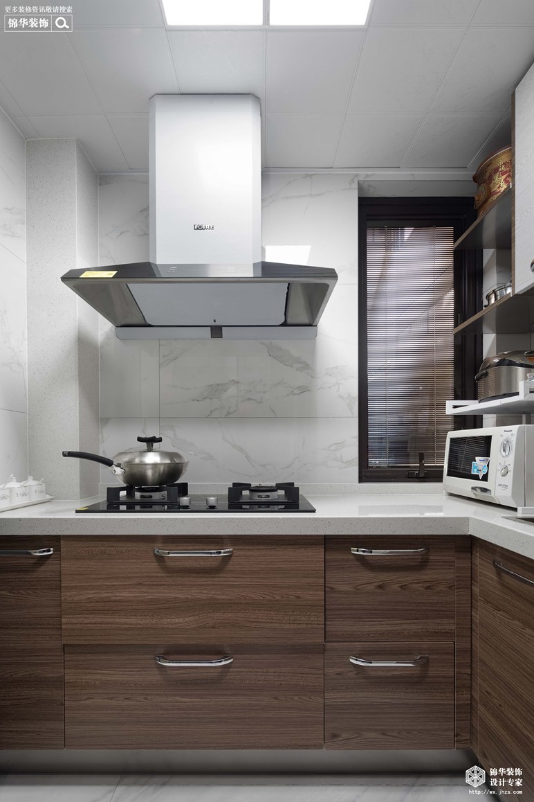 新中式风格-两室两厅-89平-厨房-装修实景效果图   