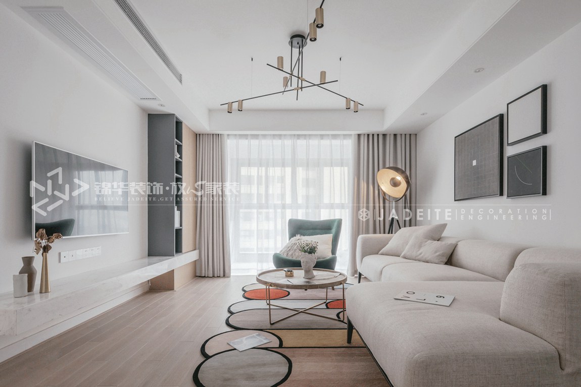 现代风格-阳光国际-三室两厅-140平-装修实景效果图