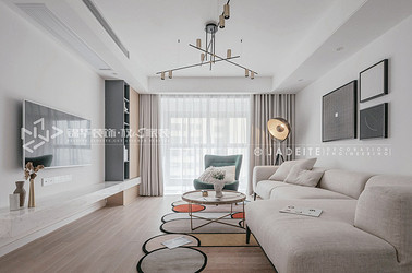 现代风格-阳光国际-三室两厅-140平-装修实景效果图