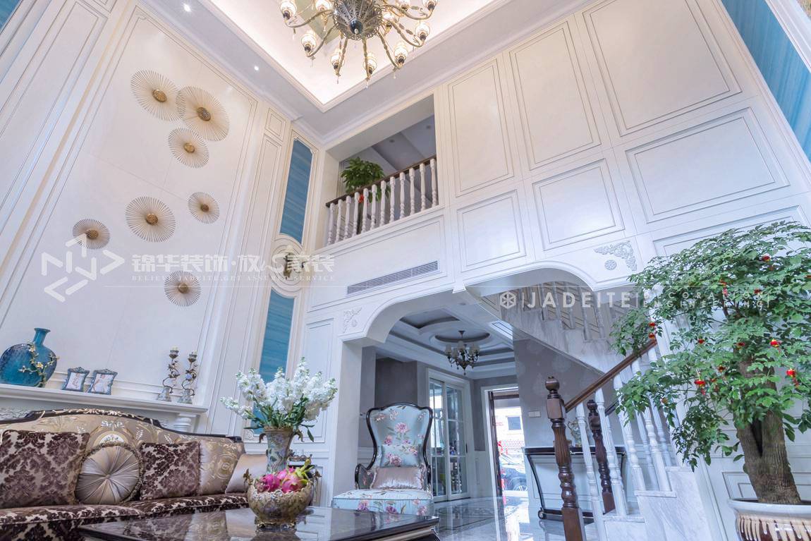 古典风格-龙腾苑-别墅-370平-客厅-装修实景效果图