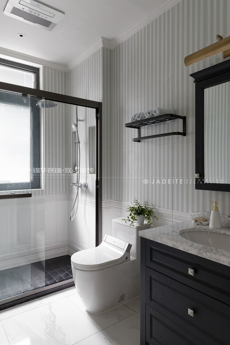 现代美式风格-名豪山庄-别墅-450平-卫生间-装修实景效果图