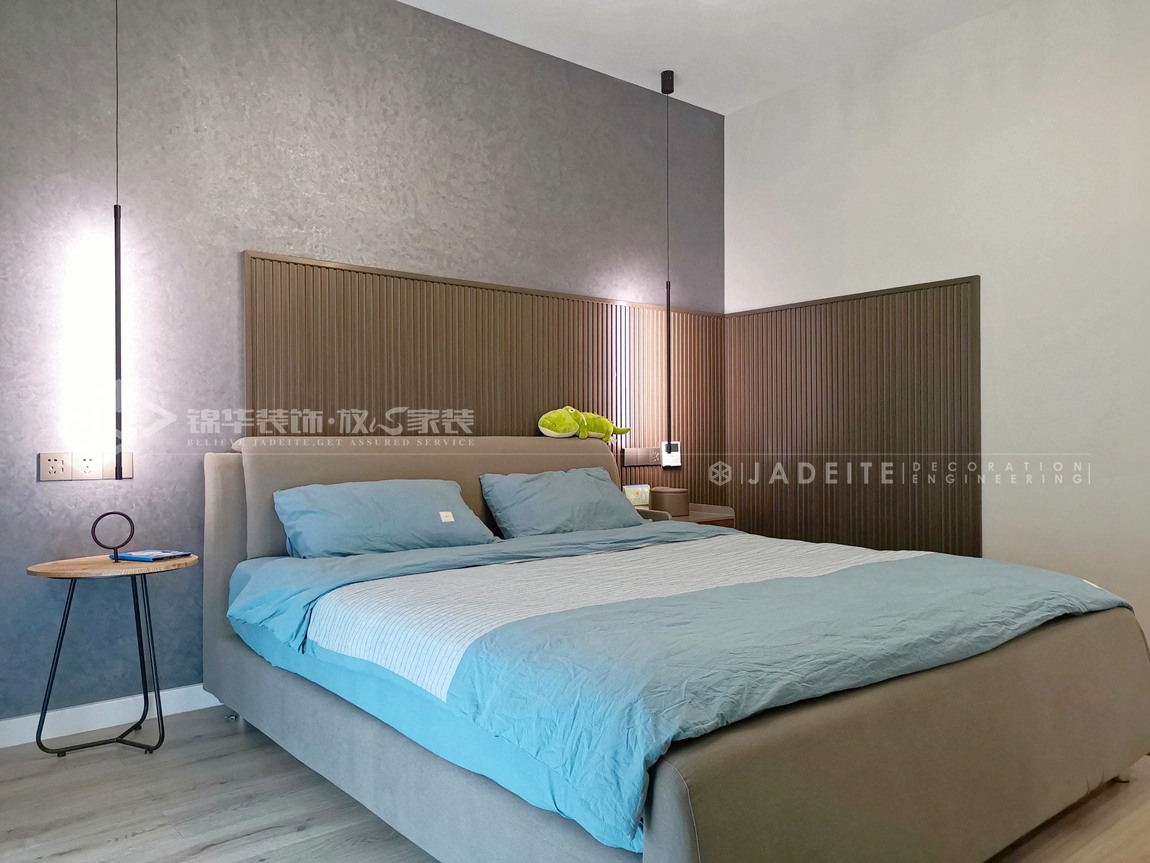 现代简约风格-绿城-三室两厅-140平-装修实景效果图-卧室