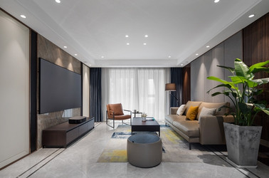 现代轻奢风格-瑷颐湾-三室两厅-130平-装修实景效果图