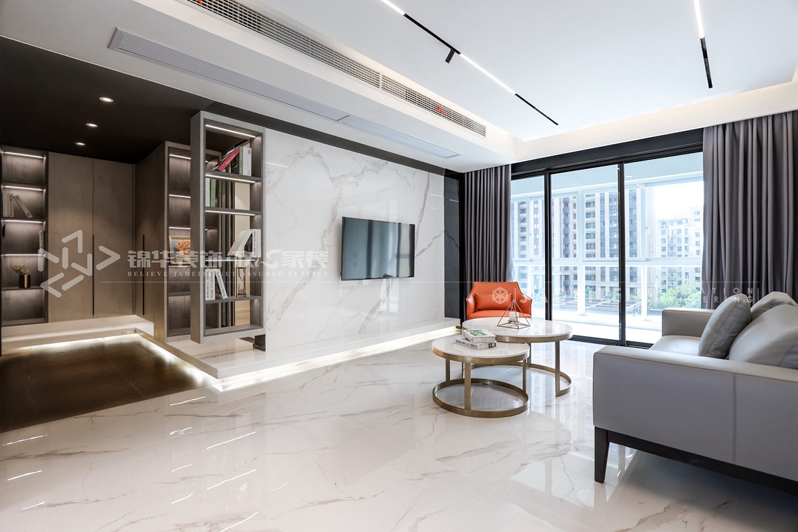 现代风格-瑷颐湾-三室两厅-140平-装修实景效果图   