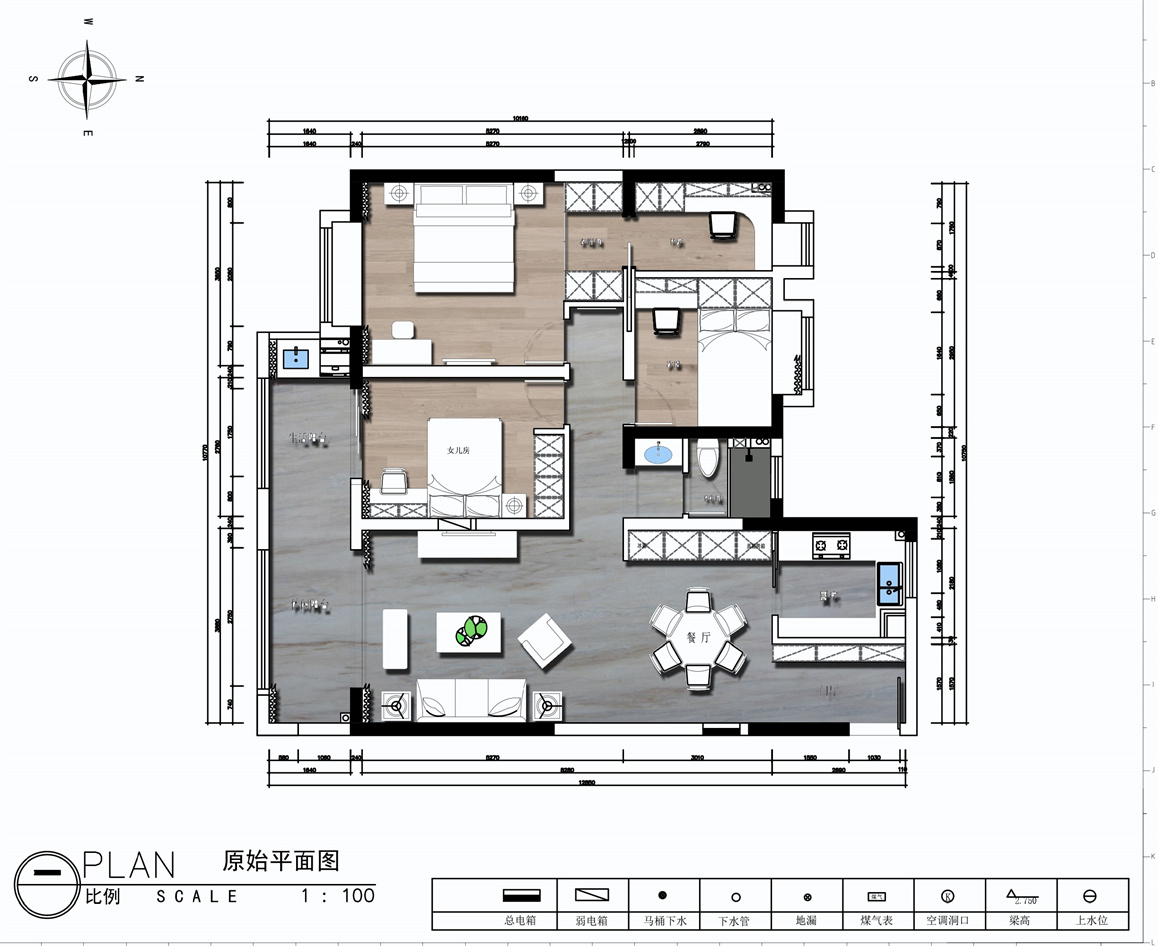 運(yùn)河世家140平現(xiàn)代風(fēng)格效果圖裝修-三室兩廳-現(xiàn)代簡(jiǎn)約