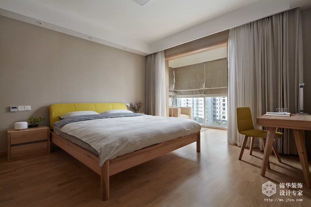 日式MUJI风格-尚锦城-两室两厅-106平-卧室-装修实景效果图