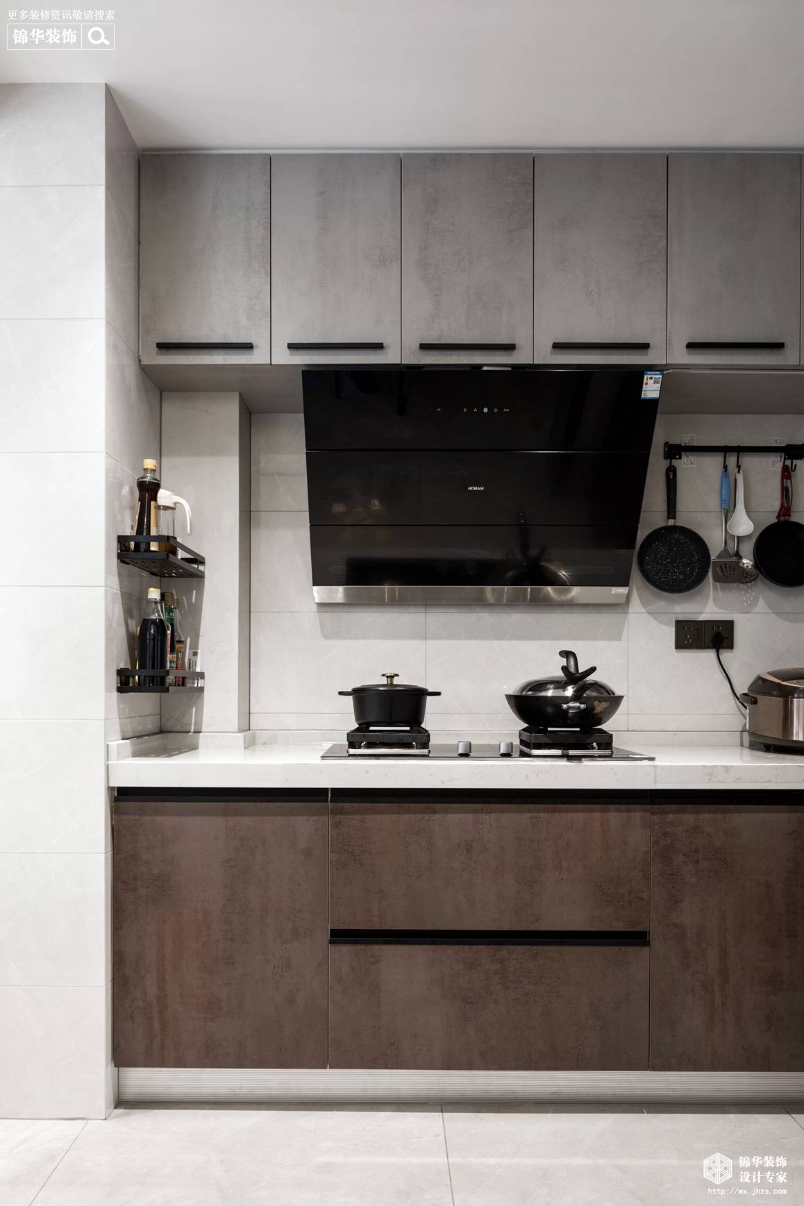 现代简约-三室两厅-128平-厨房-装修效果实景图