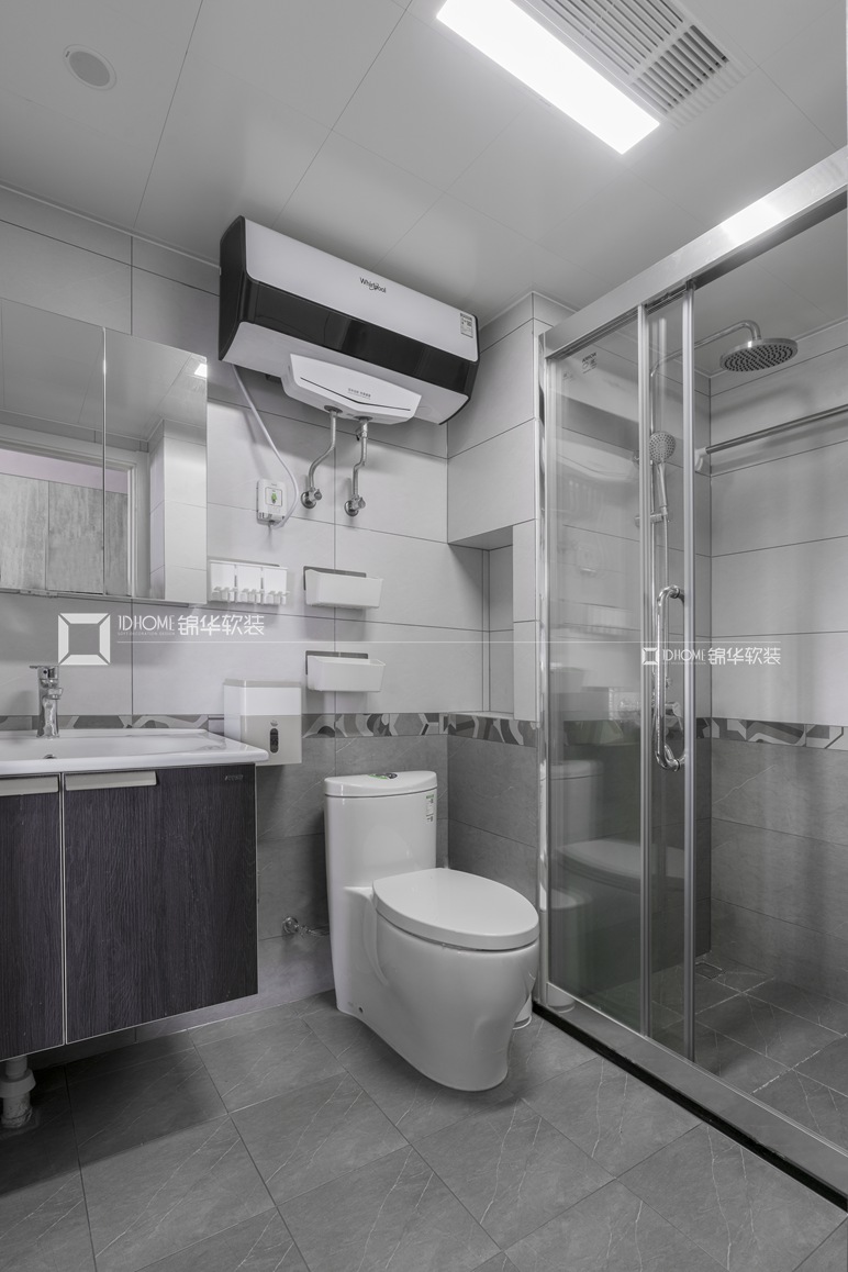 现代北欧-两室两厅-48平-卫生间-装修实景效果图 