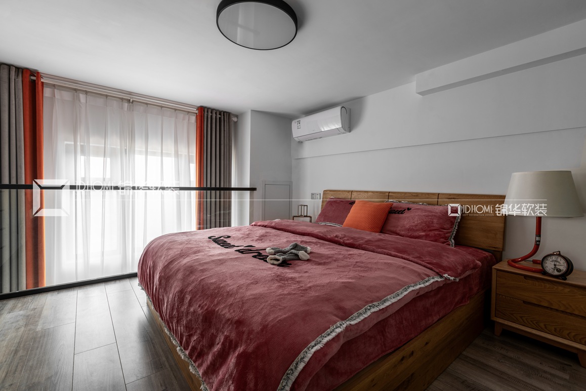 现代北欧-两室两厅-48平-卧室-装修实景效果图 