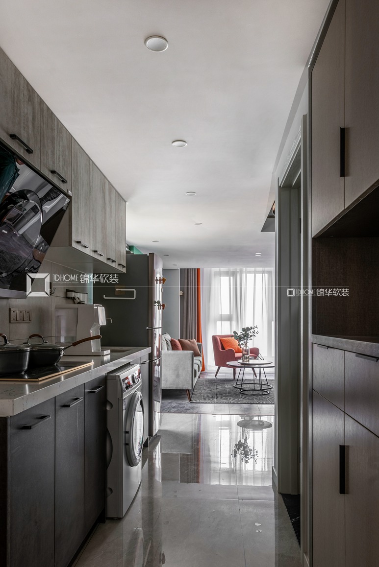 现代北欧-两室两厅-48平-厨房-装修实景效果图 