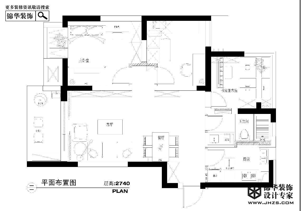 日式-保利羅蘭春天-兩室一廳-88平米裝修-兩室一廳-日式