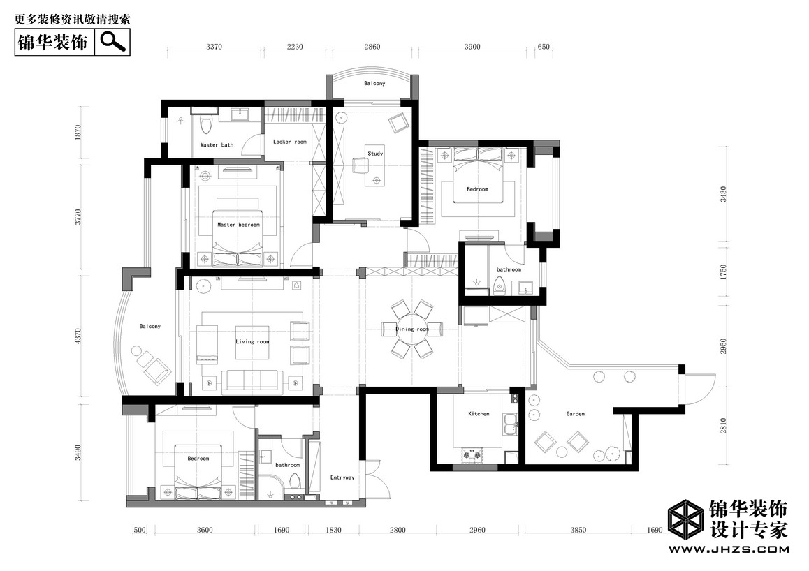 新中式-雅居樂濱江花園-四室兩廳-228平米裝修-四室兩廳-新中式