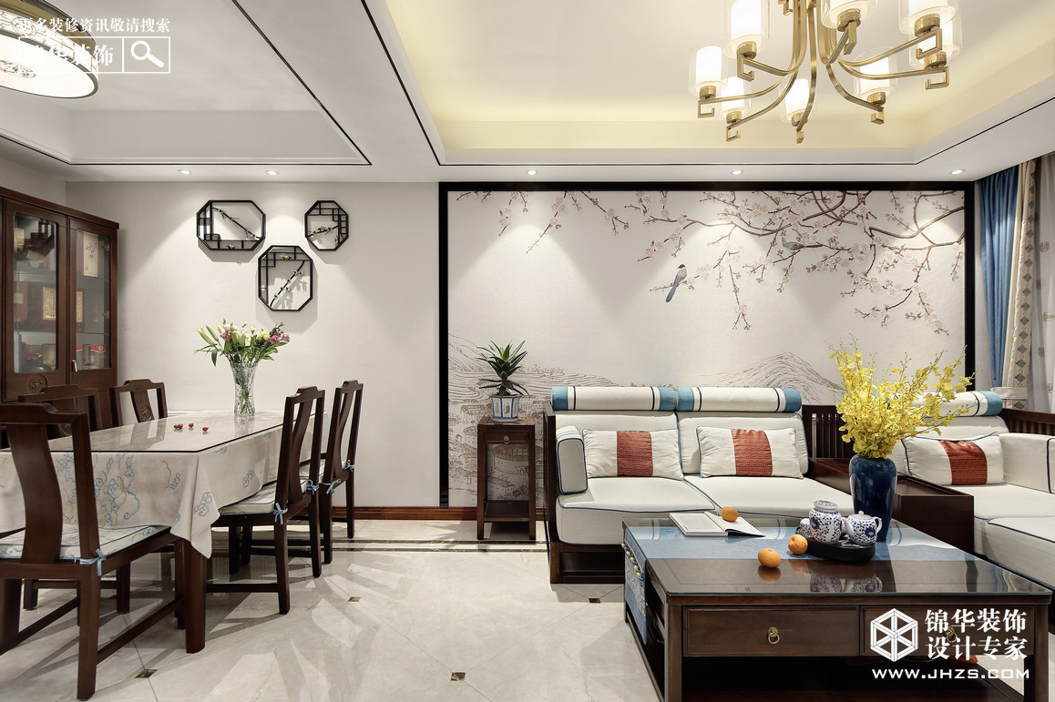 新中式-愛達花園紫藤苑-兩室兩廳-90㎡裝修-兩室兩廳-新中式