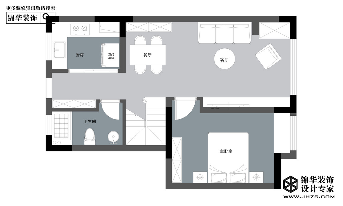 現代簡約-春天佳園-兩室兩廳-115㎡裝修-兩室兩廳-現代簡約