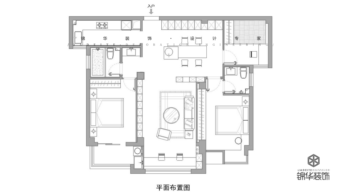 现代简约-华港雅园-三室两厅-110㎡装修-三室两厅-现代简约