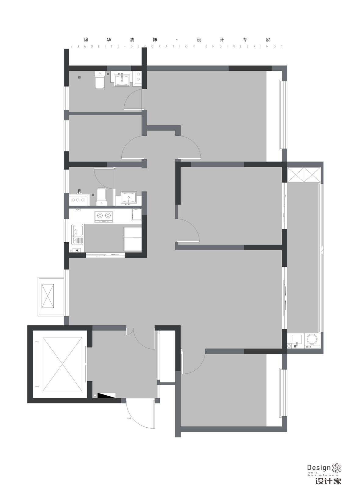 現代簡約-紫金悅峯-四室兩廳-130㎡裝修-四室兩廳-現代簡約