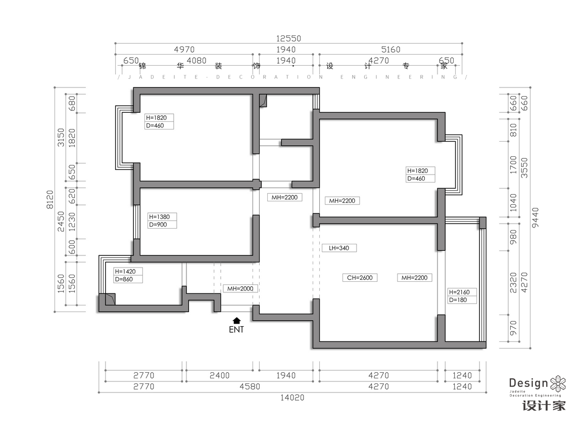 現(xiàn)代中古風(fēng)-九龍盛世園-三室兩廳-120㎡裝修-三室兩廳-中古