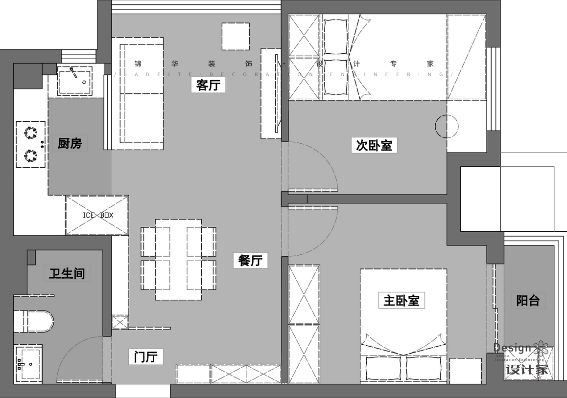 原木風(fēng)-德盈國際-兩室一廳-65㎡裝修-兩室一廳-現(xiàn)代簡約