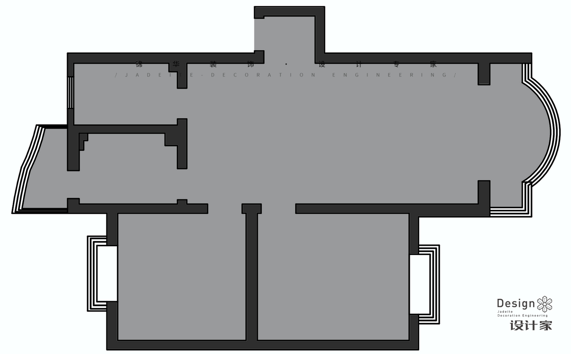 混搭-明月港灣-兩室一廳-89㎡裝修-兩室一廳-混搭