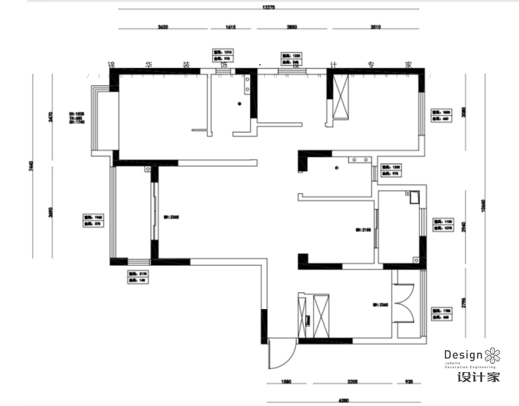 極簡-招商·雍華府-四室兩廳-140㎡裝修-四室兩廳-極簡