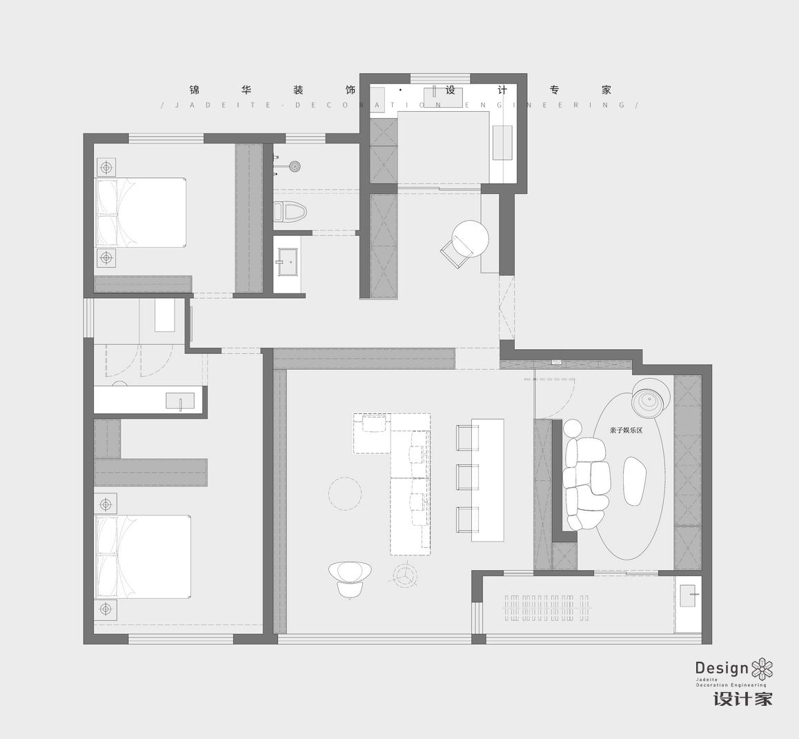 現(xiàn)代極簡-鉑悅濱江-三室兩廳-141㎡裝修-三室兩廳-極簡