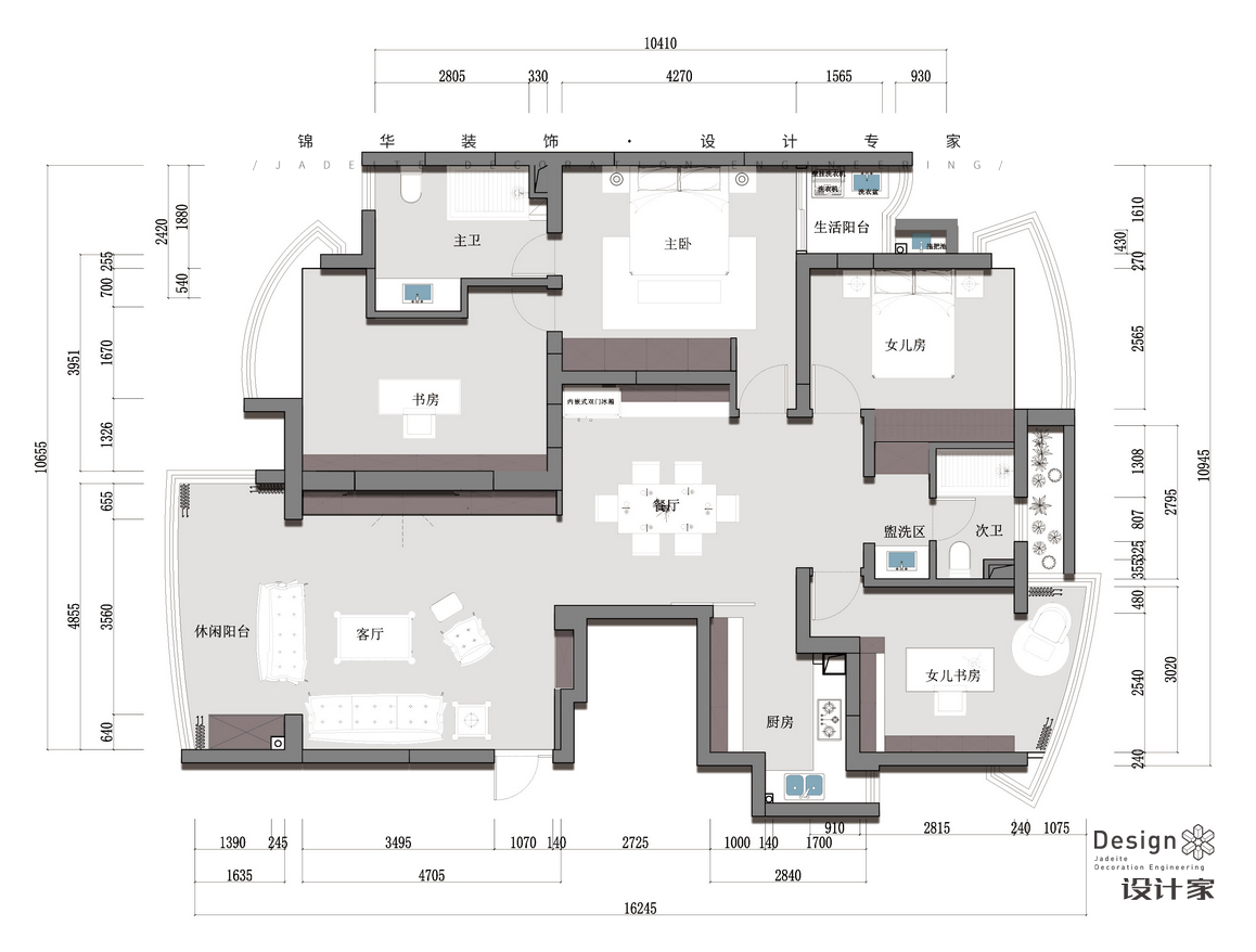 美式-云嶺居-四室兩廳-140㎡裝修-四室兩廳-簡美