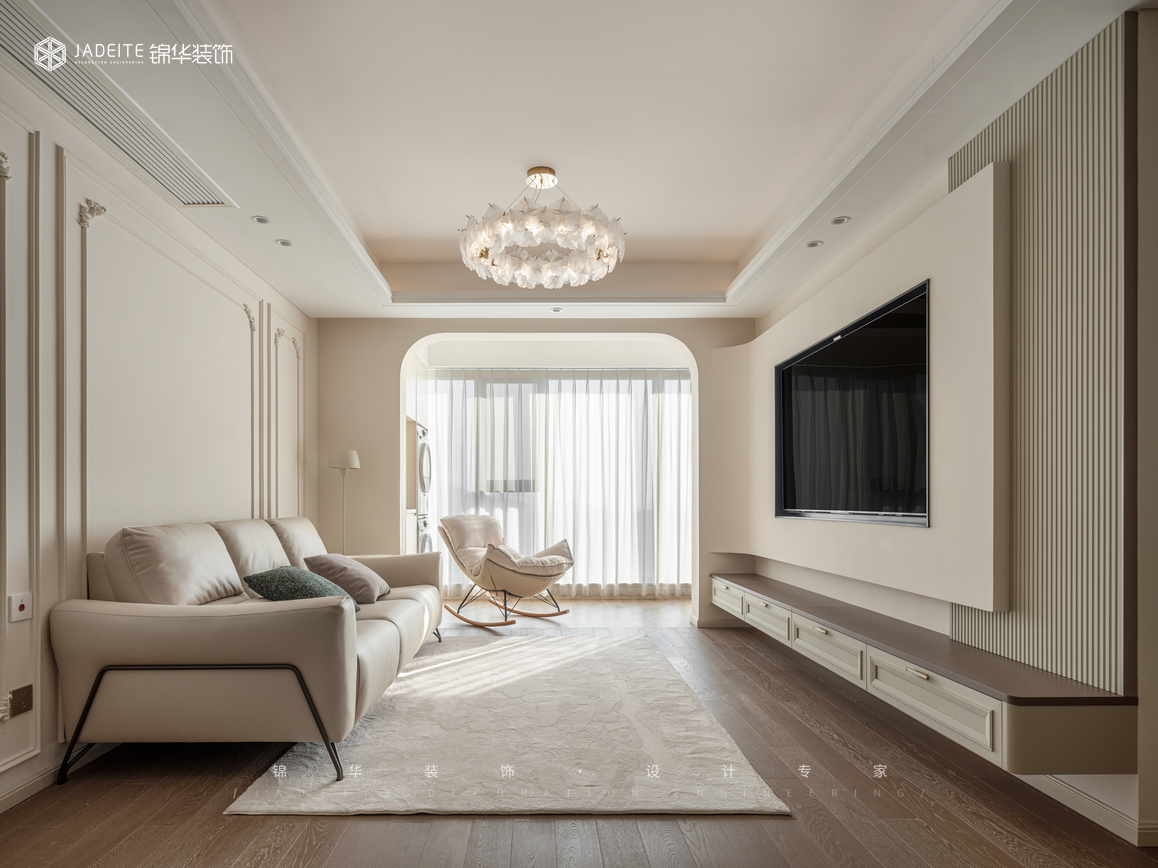 奶油風(fēng)-瓏潤華庭-三室兩廳-110㎡裝修-三室兩廳-法式