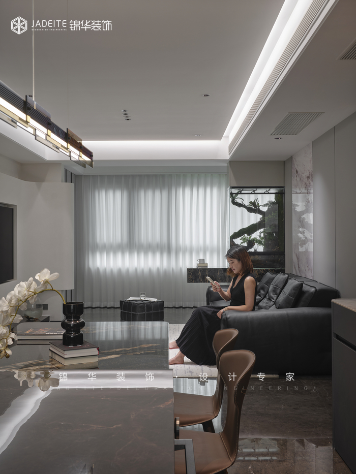 意式极简-水沐和瑞园-三室两厅-142㎡装修-三室两厅-现代简约