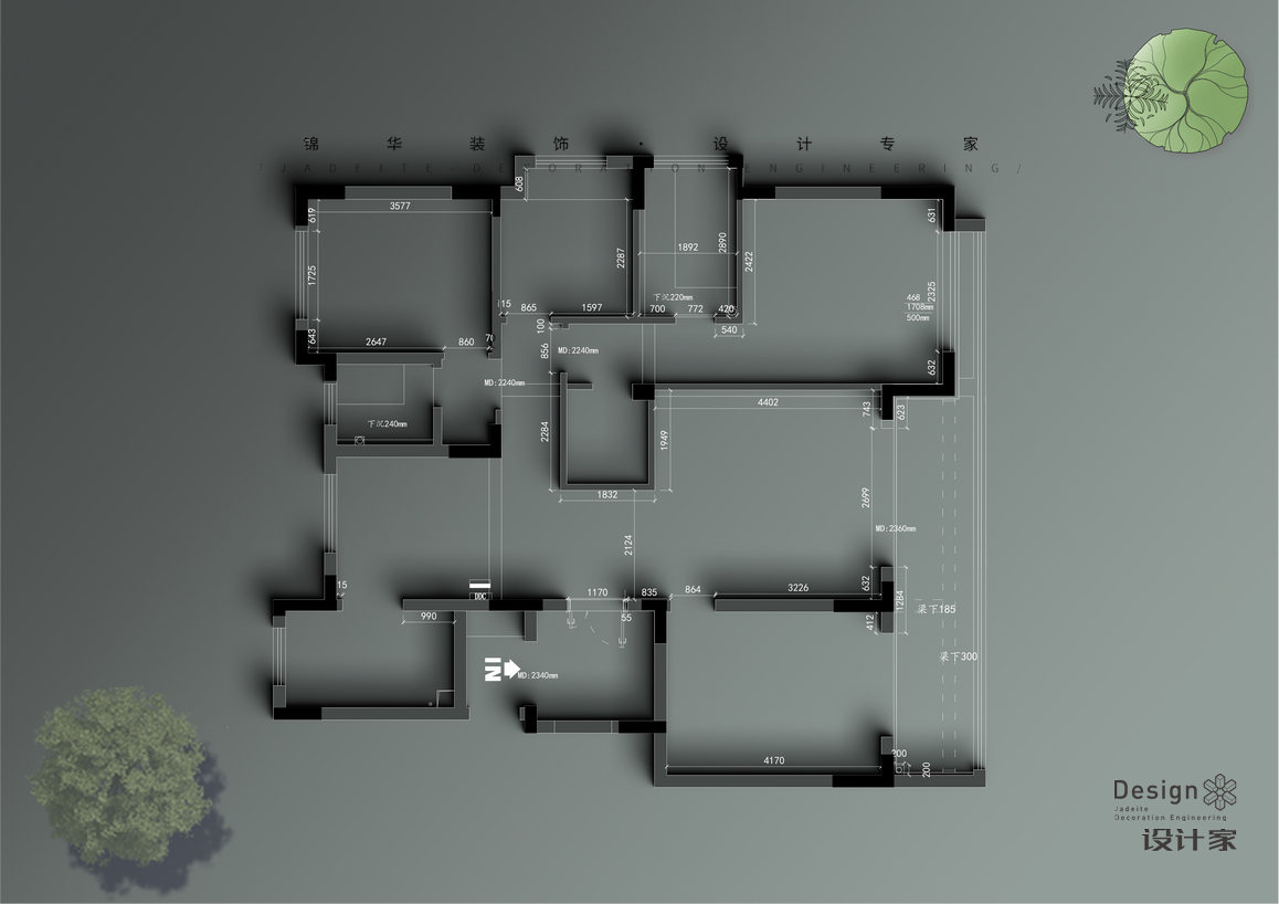 現代簡約-云棲玫瑰園 -大戶型-148㎡裝修-兩室一廳-現代簡約