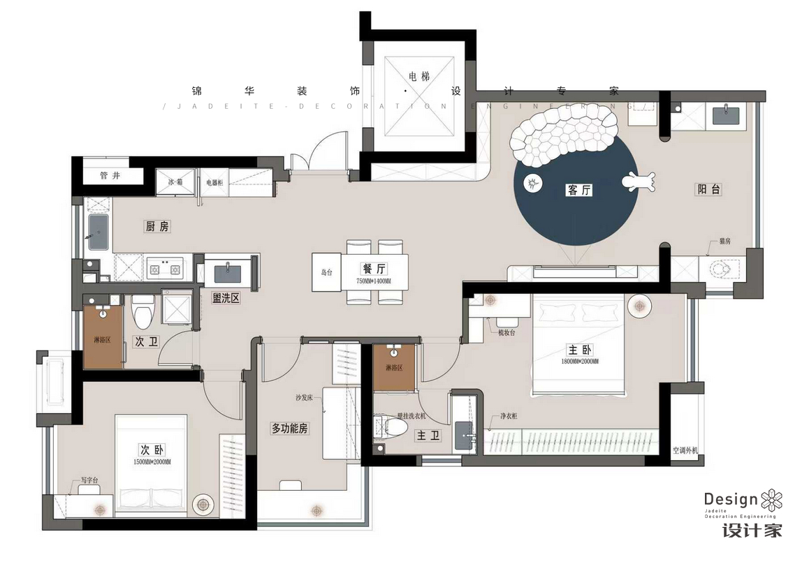徐静-融侨观邸-三室两厅-125㎡装修-三室两厅-法式