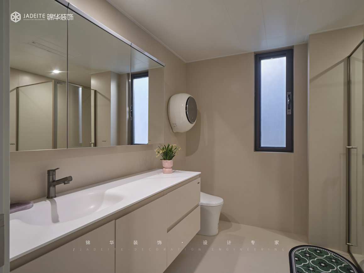 奶油極簡-熙龍山苑-復式-300㎡裝修-躍層復式-極簡