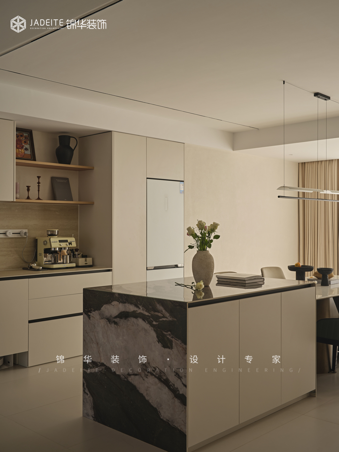 奶油極簡-熙龍山苑-復式-300㎡裝修-躍層復式-極簡