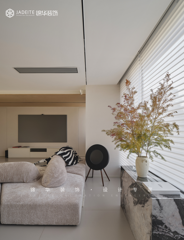 奶油極簡-熙龍山苑-復式-300㎡裝修-躍層復式-極簡