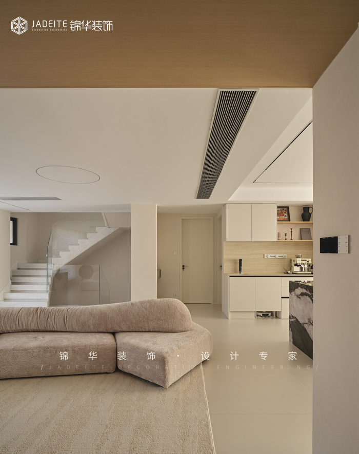 奶油極簡-熙龍山苑-復式-300㎡裝修-躍層復式-極簡