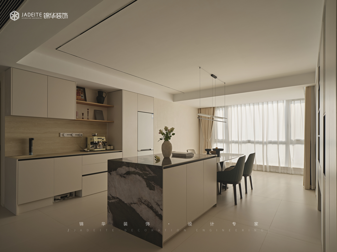 奶油極簡-熙龍山苑-復式-300㎡裝修-躍層復式-極簡