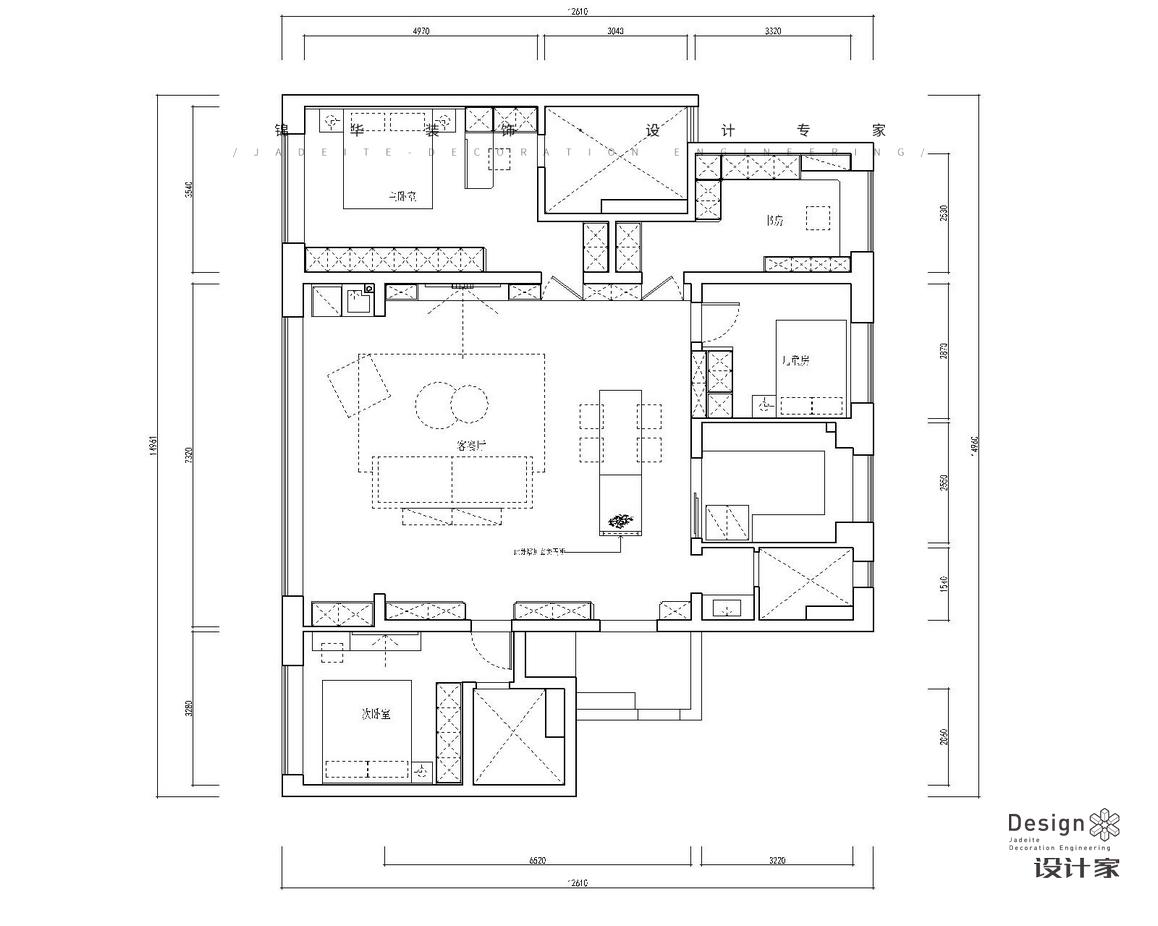 现代简约-凤栖潮鸣-四室两厅-160㎡装修-四室两厅-现代简约