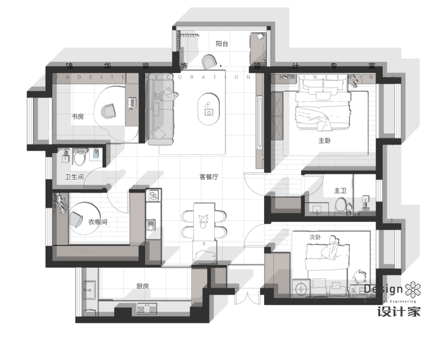 意式-融僑中央花園-四室兩廳-120㎡裝修-四室兩廳-現(xiàn)代簡約